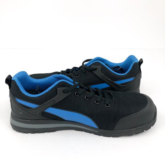 PUMA SAFETY Mens Levity Knit Low Work Shoes 10.5 Black Blue Comp Toe SR EH NIB - Picture 3 of 11